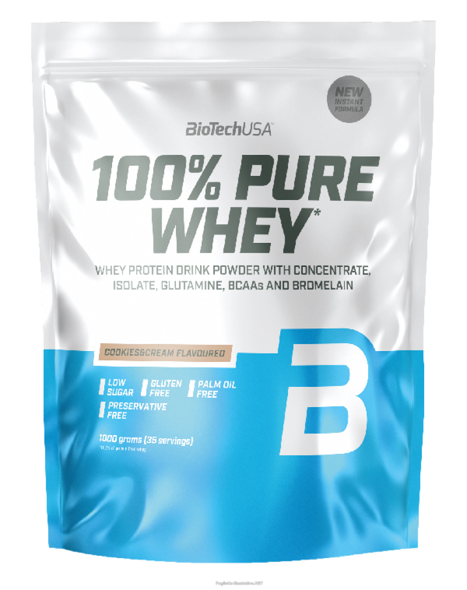 Trova prezzi di 100% pure whey protein drink powder cookies & cream 1000 g e compra online