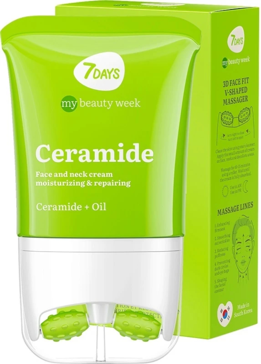 Trova prezzi di 7days crema viso con massaggiatore 3d alla ceramide - crema idratante e riparatrice, 40 ml e compra online