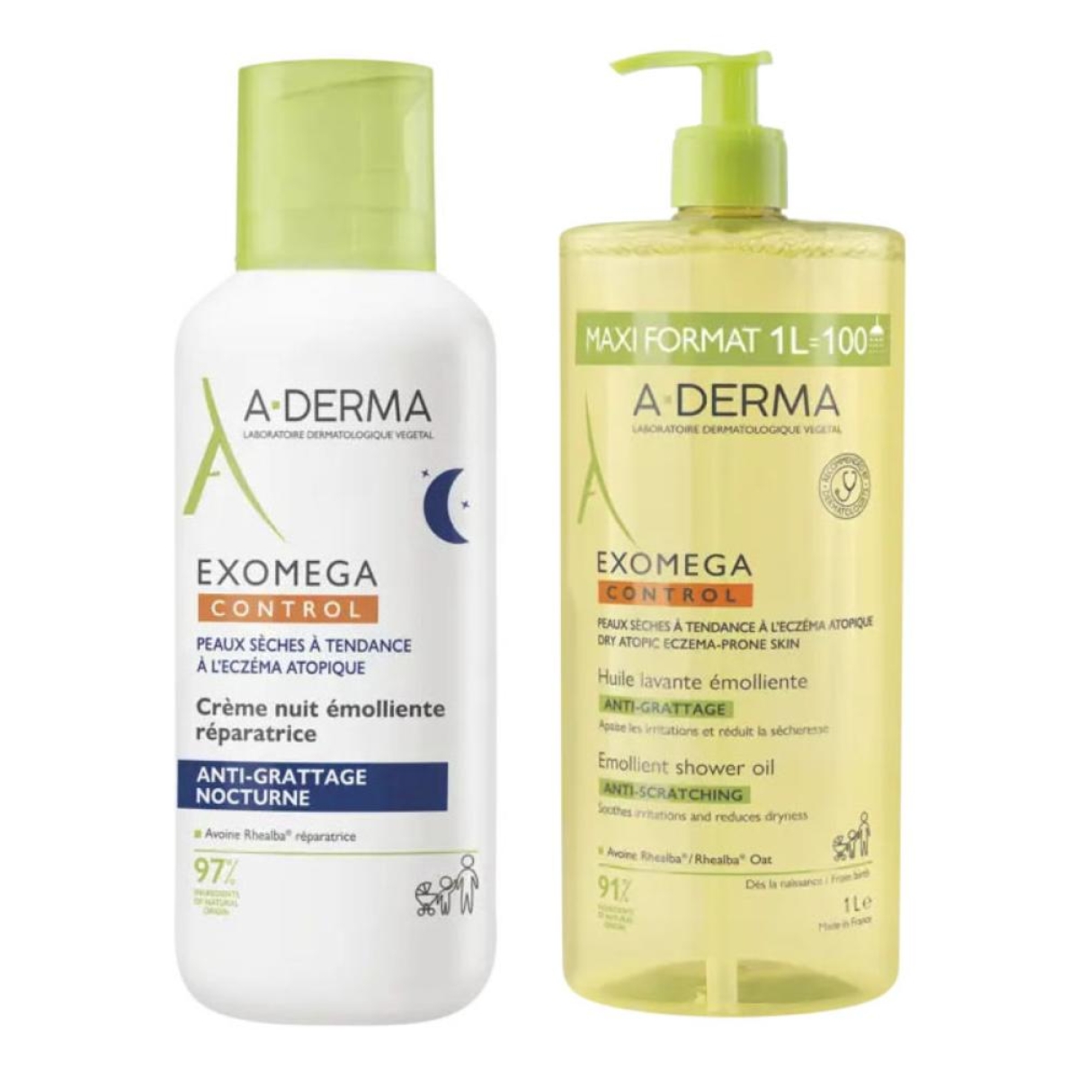 Cerca Offerte di A-derma - ex omega control duo olio lavante + crema notte confezione 200 ml e acquista online