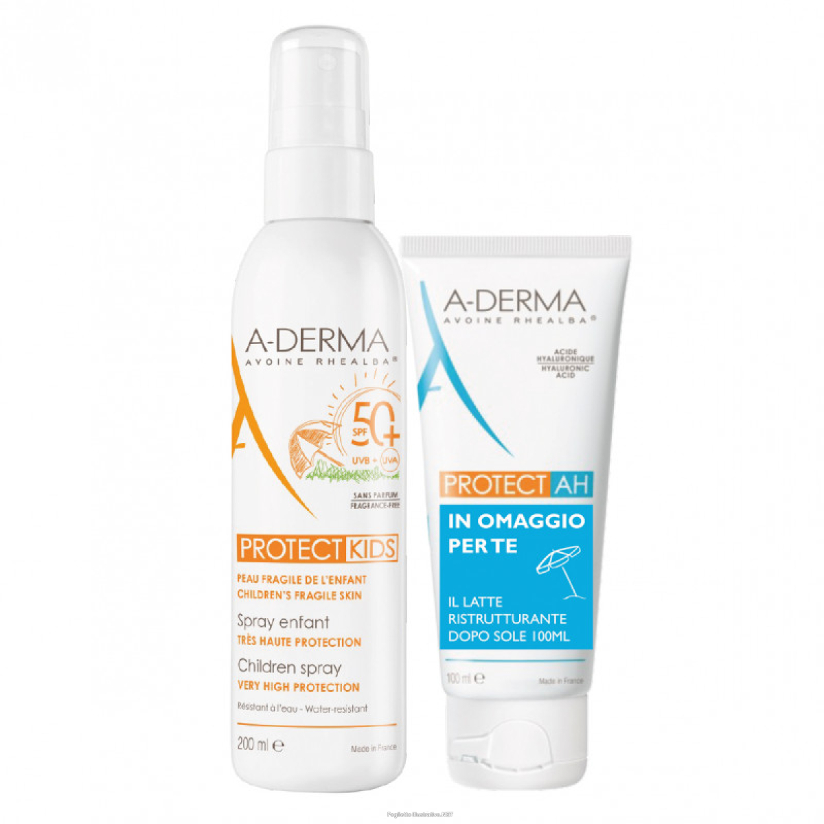 Cerca Offerte di a-derma kit solare protect kids spray bambino spf50+ 200ml + protect ah latte ristrutturante doposole idratante 100ml e acquista online