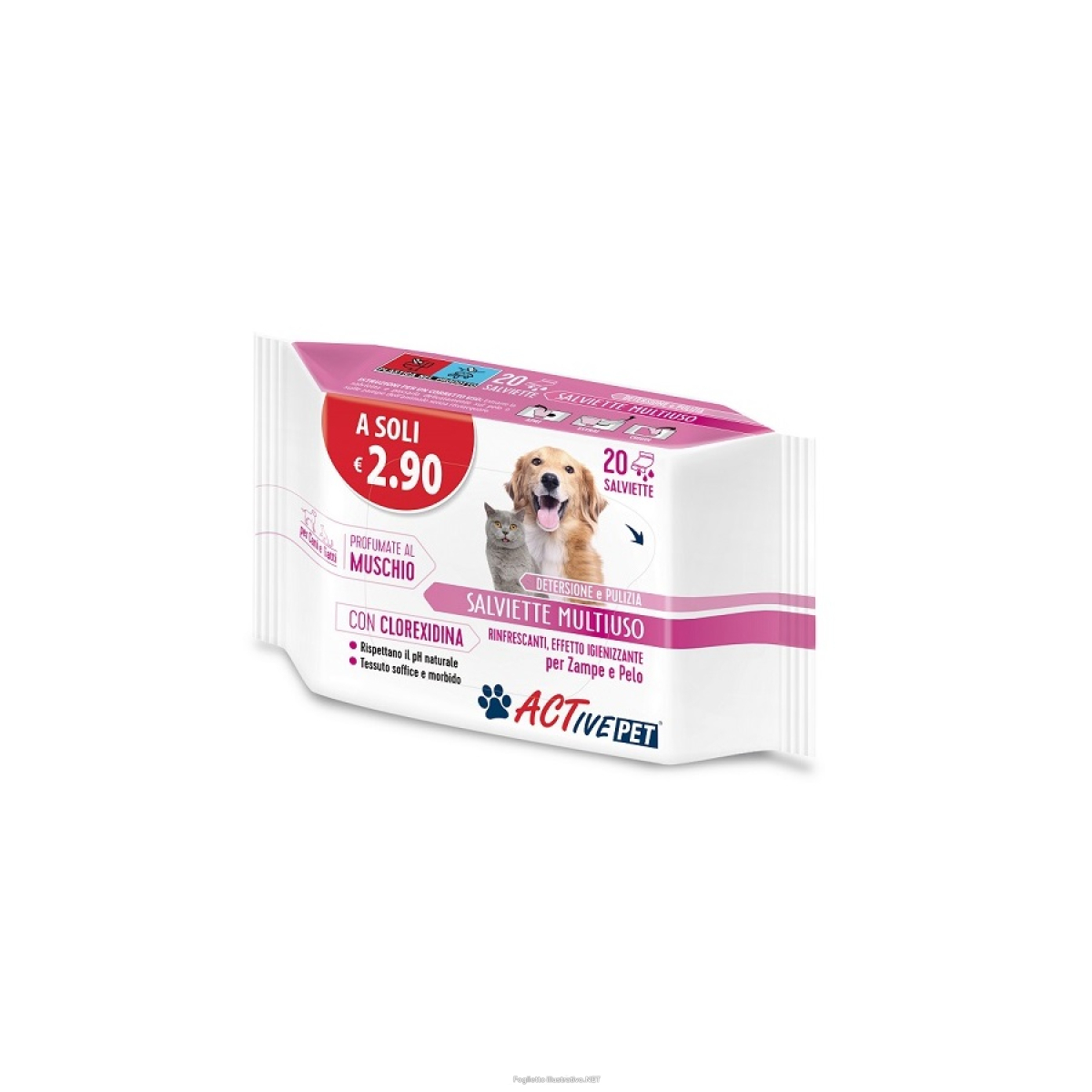 Cerca Offerte di active pet salviette veterinarie multiuso con clorexidina rinfrescanti igienizzanti 20 pezzi e acquista online