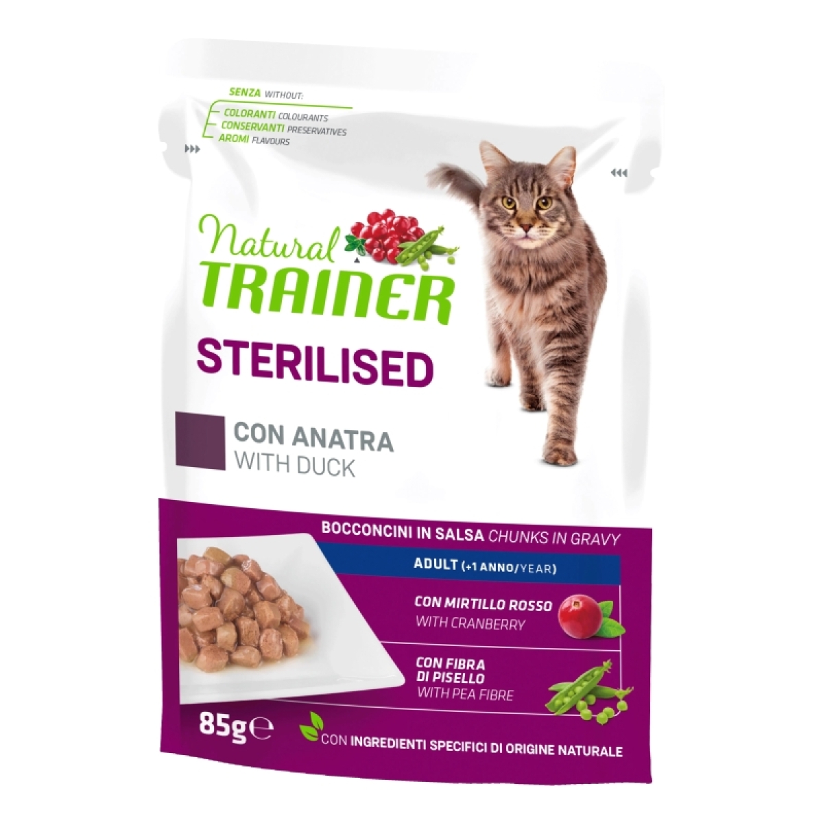 Cerca Offerte di Adult sterilised bocconcini anatra - alimento completo per gatti sterilizzati 85 gr e acquista online