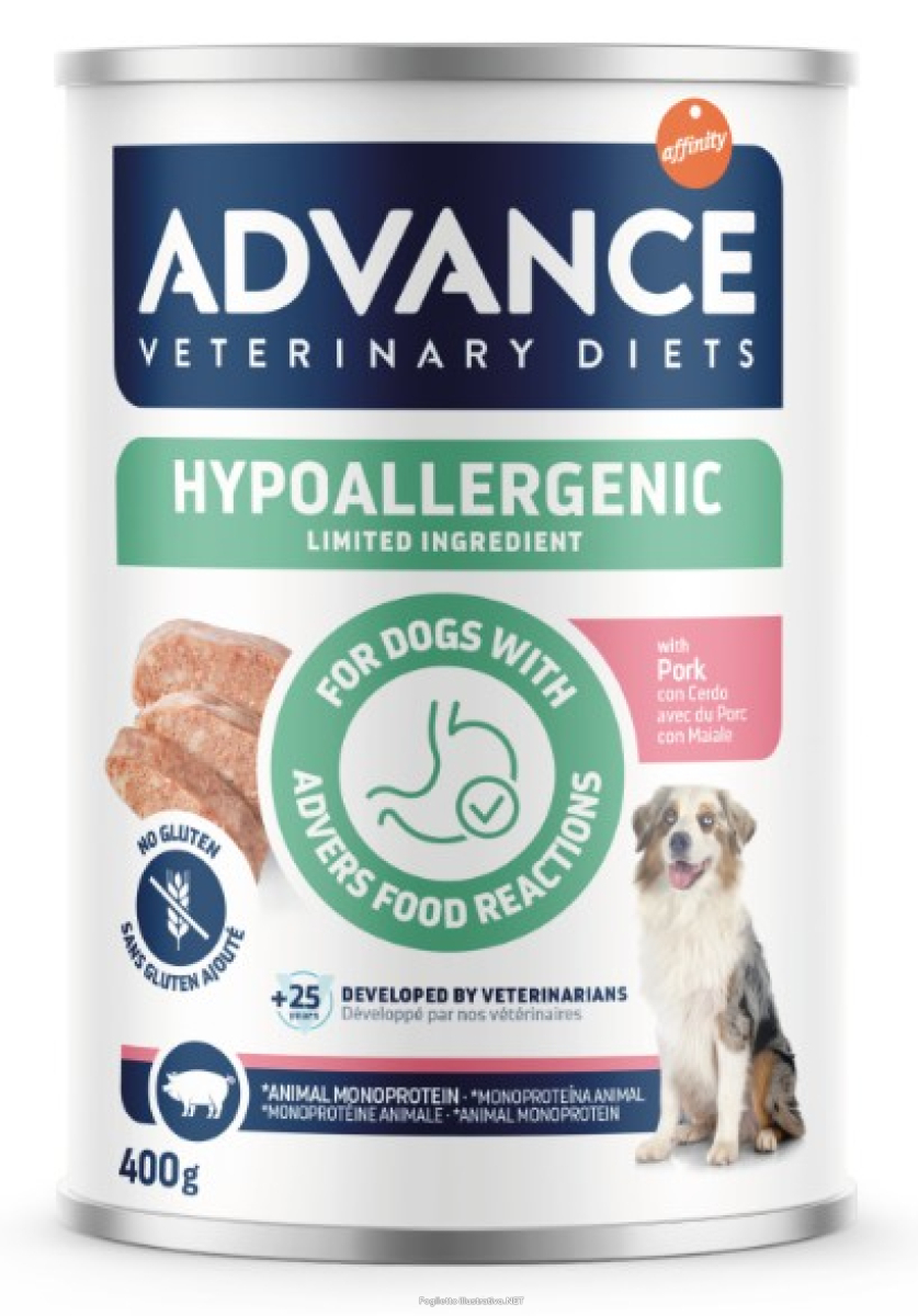 Cerca Offerte di advance cane diet hypoallergenic maiale 400gr (lattina) e acquista online