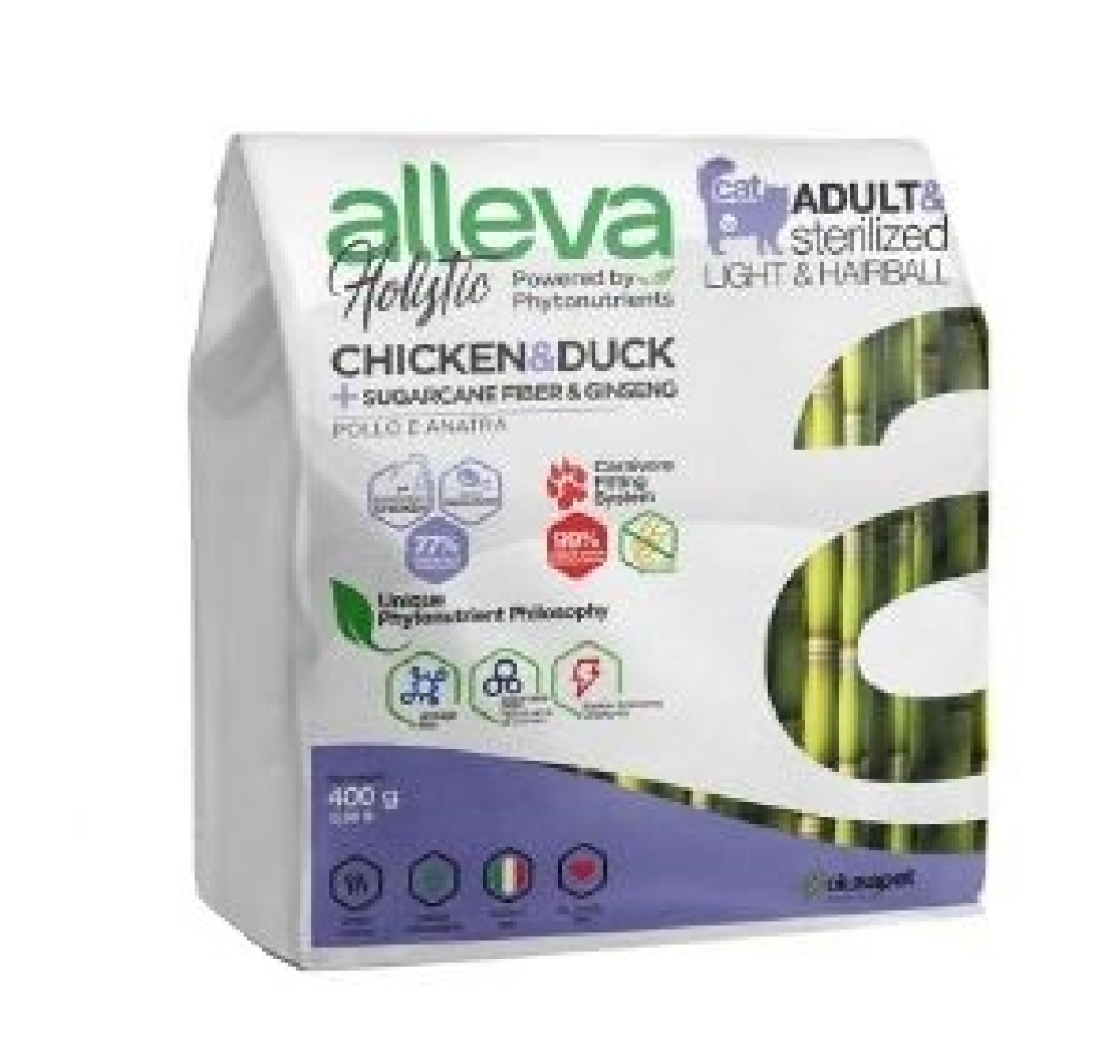 Cerca Offerte di Alleva holistic cat adult & sterilized light & hairball chicken & duck + sugarcane fiber & ginseng kg 0,400 - p00271h e acquista online