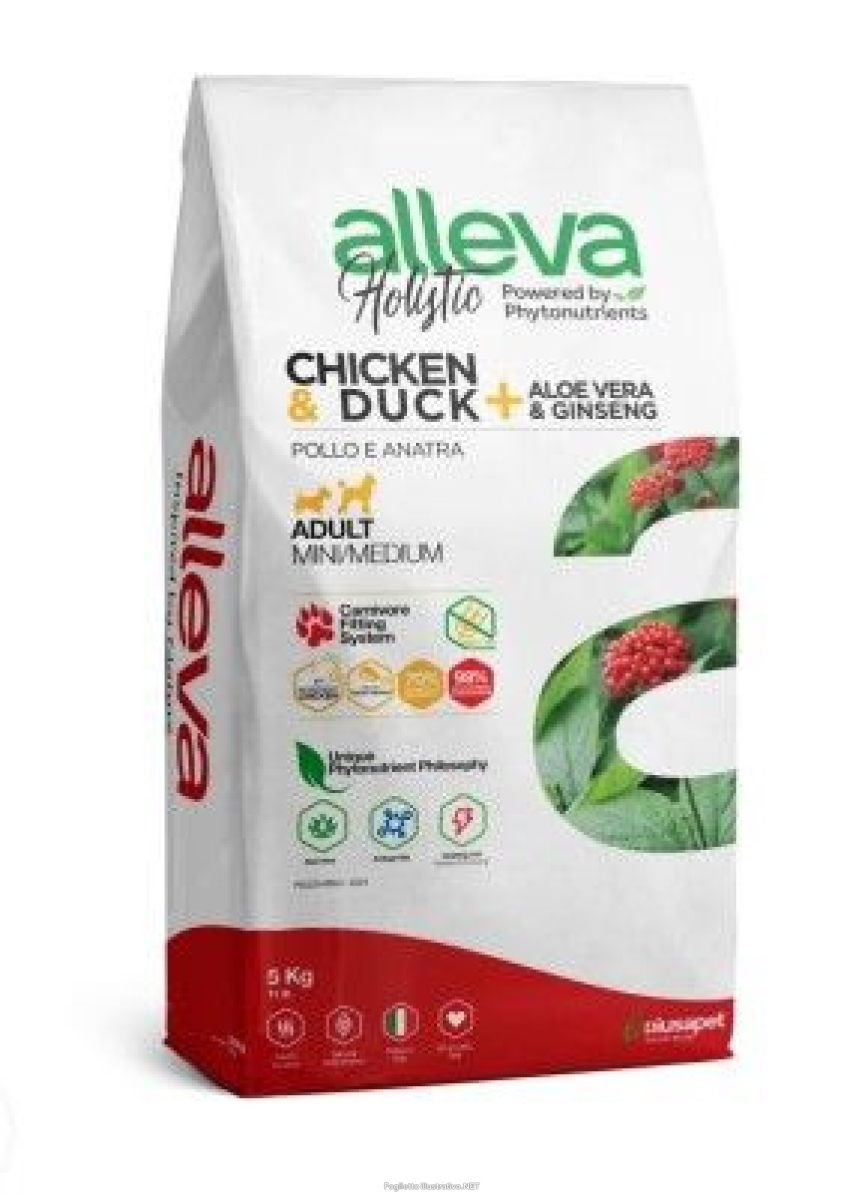 Cerca Offerte di alleva holistic dog adult chicken & duck + aloe vera & ginseng mini/medium kg 5 - p02229 e acquista online