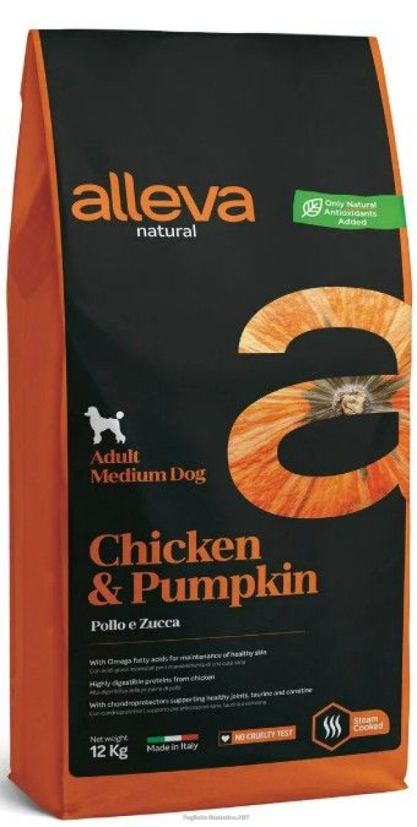Cerca Offerte di alleva natural dog adult chicken and pumpkin medium kg 12 - p00215 e acquista online