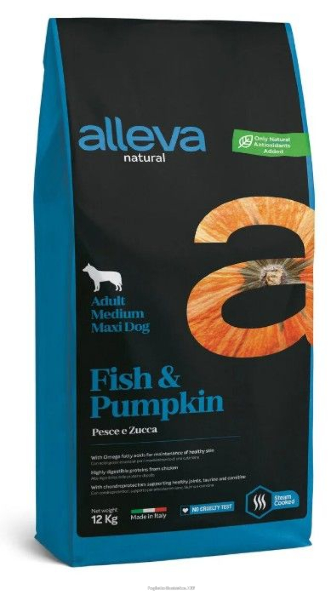 Cerca Offerte di alleva natural dog adult fish and pumpkin medium/maxi kg 12 - p00217 e acquista online
