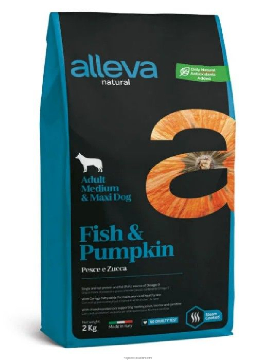 Cerca Offerte di alleva natural dog adult fish and pumpkin medium/maxi kg 2 - p00210 e acquista online