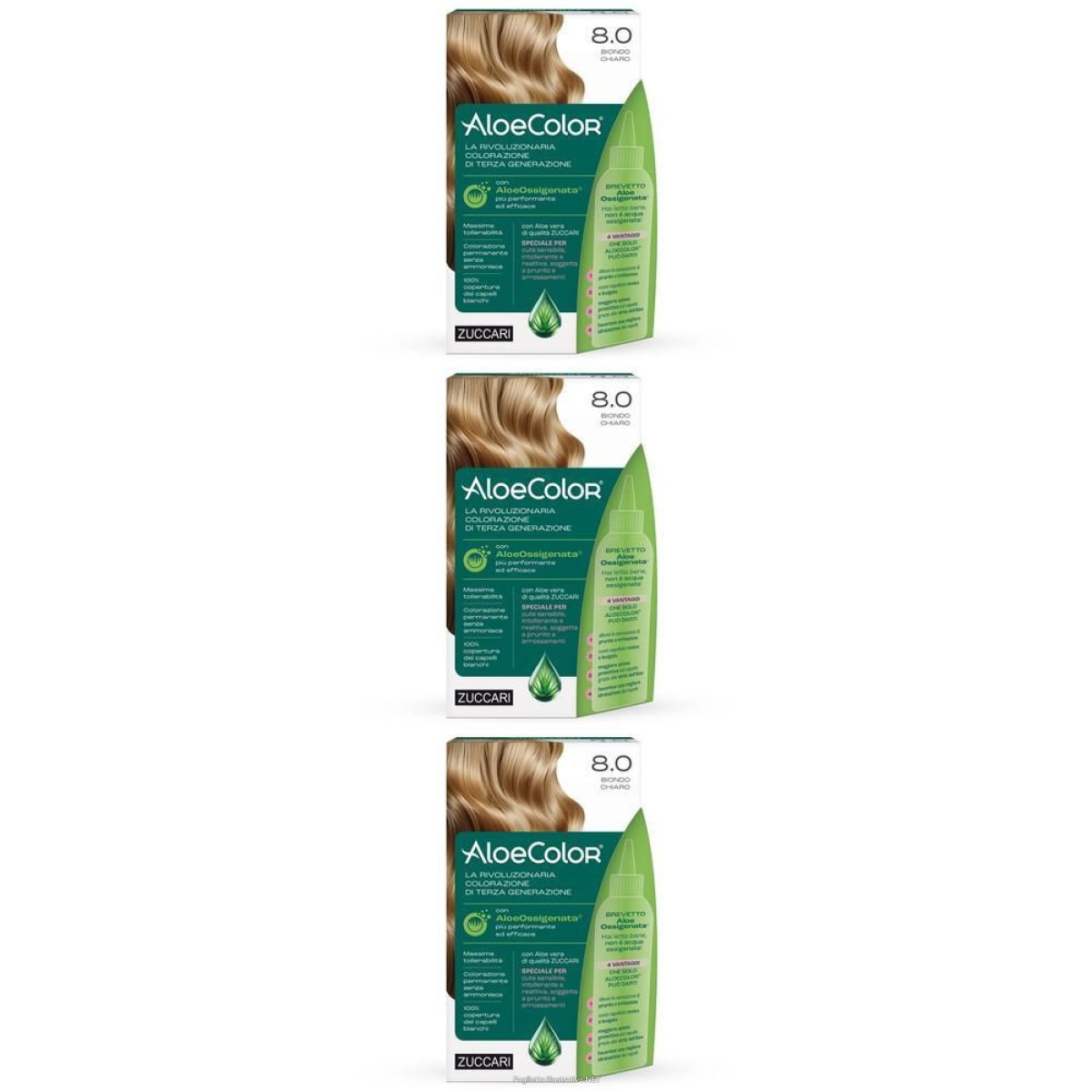 Cerca Offerte di aloecolor 8.0-biondo chiaro 3x1 st e acquista online