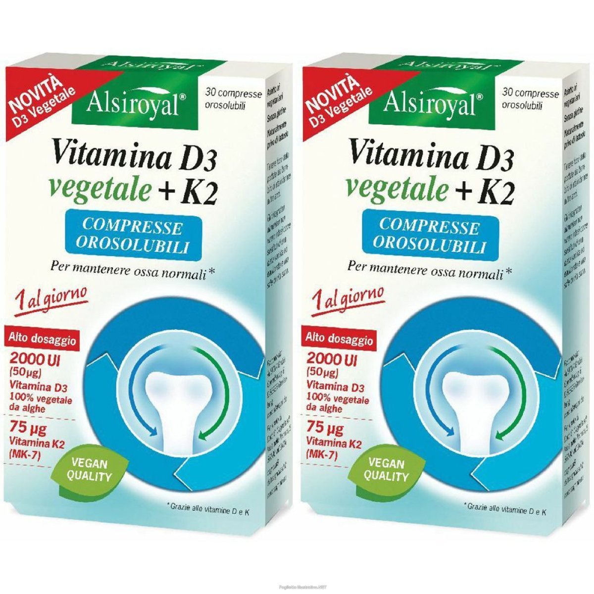 Cerca Offerte di alsiroyal vitamina d3+k2 compresse orosolubili set da 2 2x30 pz compre e acquista online