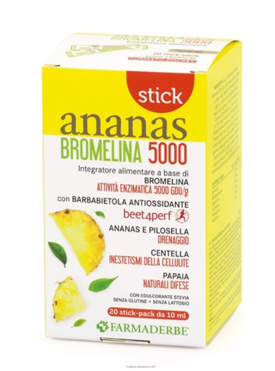 Cerca Offerte di ananas bromelina 5000 integratore drenante 20 stick farmacia mascia e acquista online