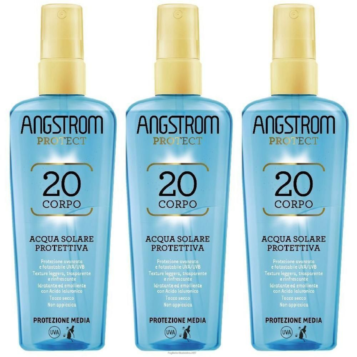 Cerca Offerte di angstrom protect acqua solare protettiva spf 20 3x140 ml soluzione e acquista online