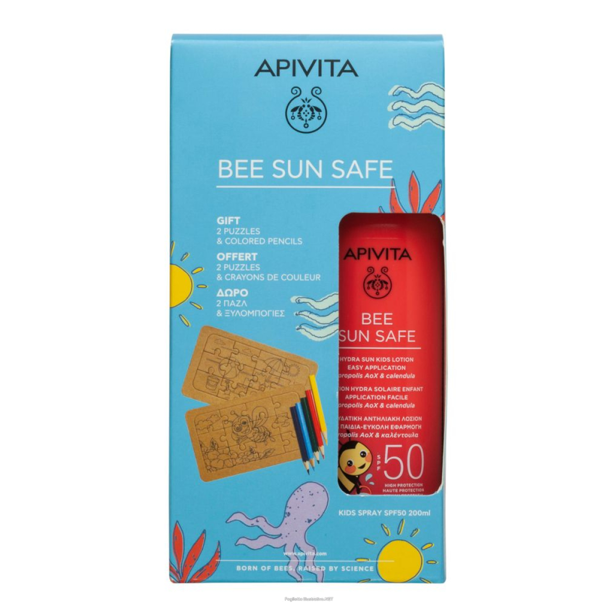 Cerca Offerte di apivita bee sun safe hydra sun lozione spray bambino spf50 con 2 puzzle e matite in regalo e acquista online