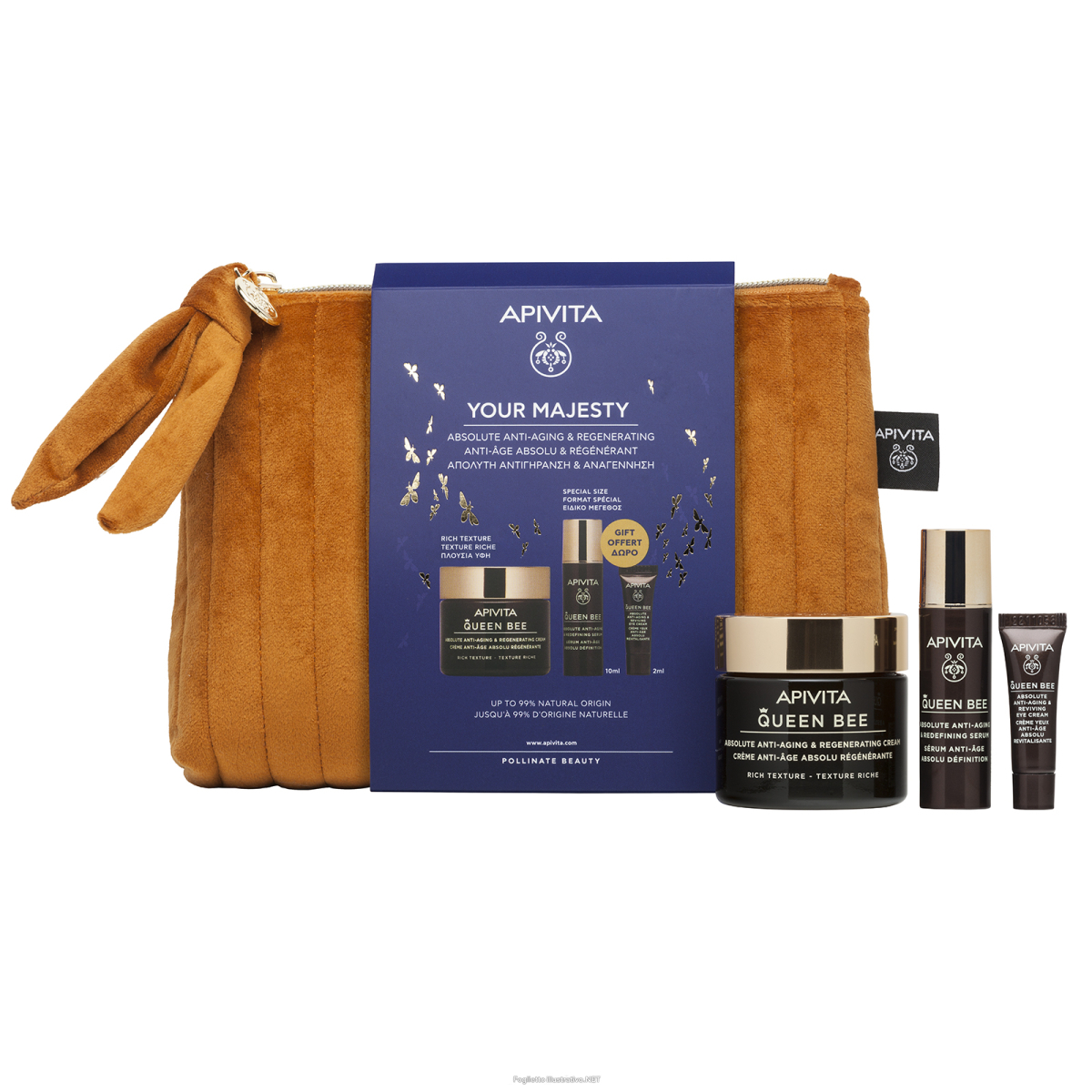 Cerca Offerte di apivita cofanetto queen bee crema anti-età assoluta texture ricca + siero anti-età assoluto 10ml + contorno occhi 2ml - linea queen bee e acquista online