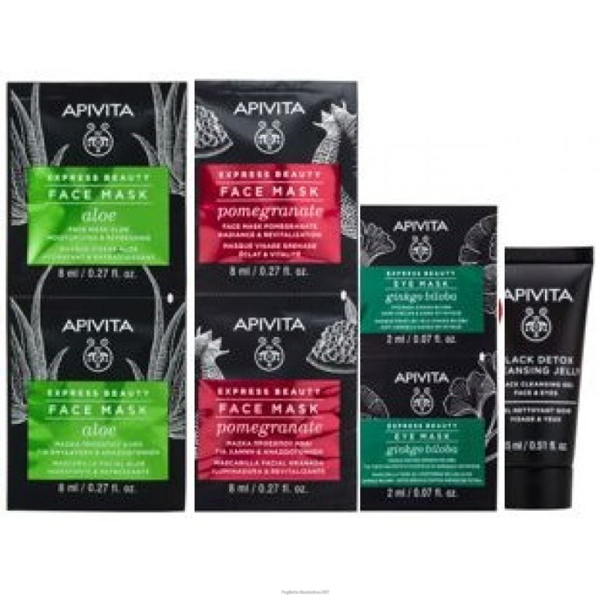 Cerca Offerte di apivita promo xm express beauty maschera viso idratante rinfrescante + maschera viso illuminante rivitalizzante + dieta detox + gel detergente nero viso occhi e acquista online