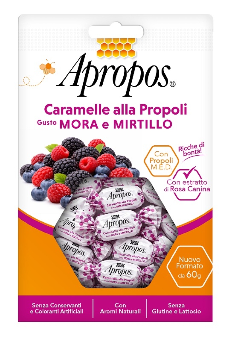 Cerca Offerte di Apropos caramelle propoli mora e mirtillo per benessere gola 60g e acquista online