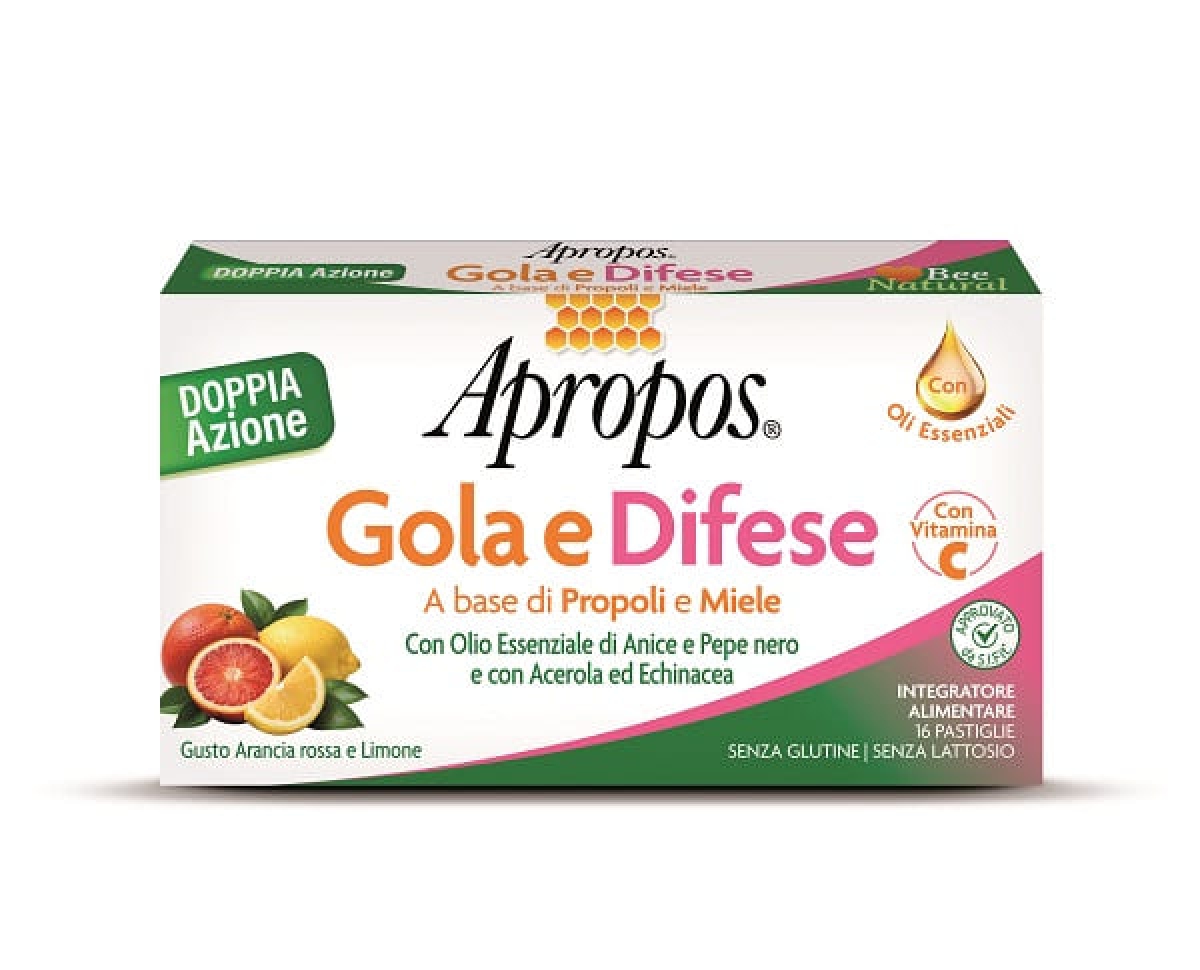 Cerca Offerte di Apropos gola e difese integratore doppia azione con oli essenziali gusto arancia rossa e limone 16 pastiglie e acquista online