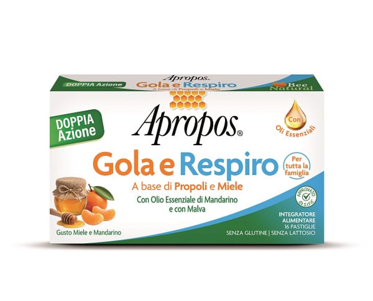 Cerca Offerte di Apropos gola e respiro integratore doppia azione con oli essenziali gusto miele e mandarino 16 pastiglie e acquista online