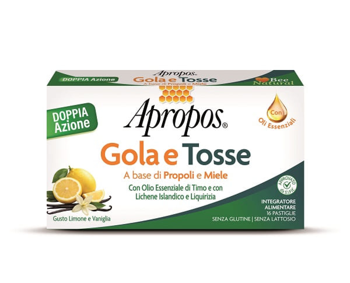 Cerca Offerte di Apropos gola e tosse integratore doppia azione con oli essenziali gusto limone e vaniglia 16 pastiglie e acquista online