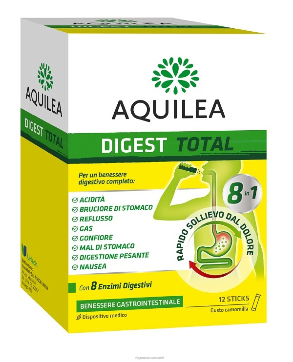 Cerca Offerte di aquilea digest total 8 in 1 dispositivo medico per il benessere gastrointestinale 12 stick gusto camomilla e acquista online