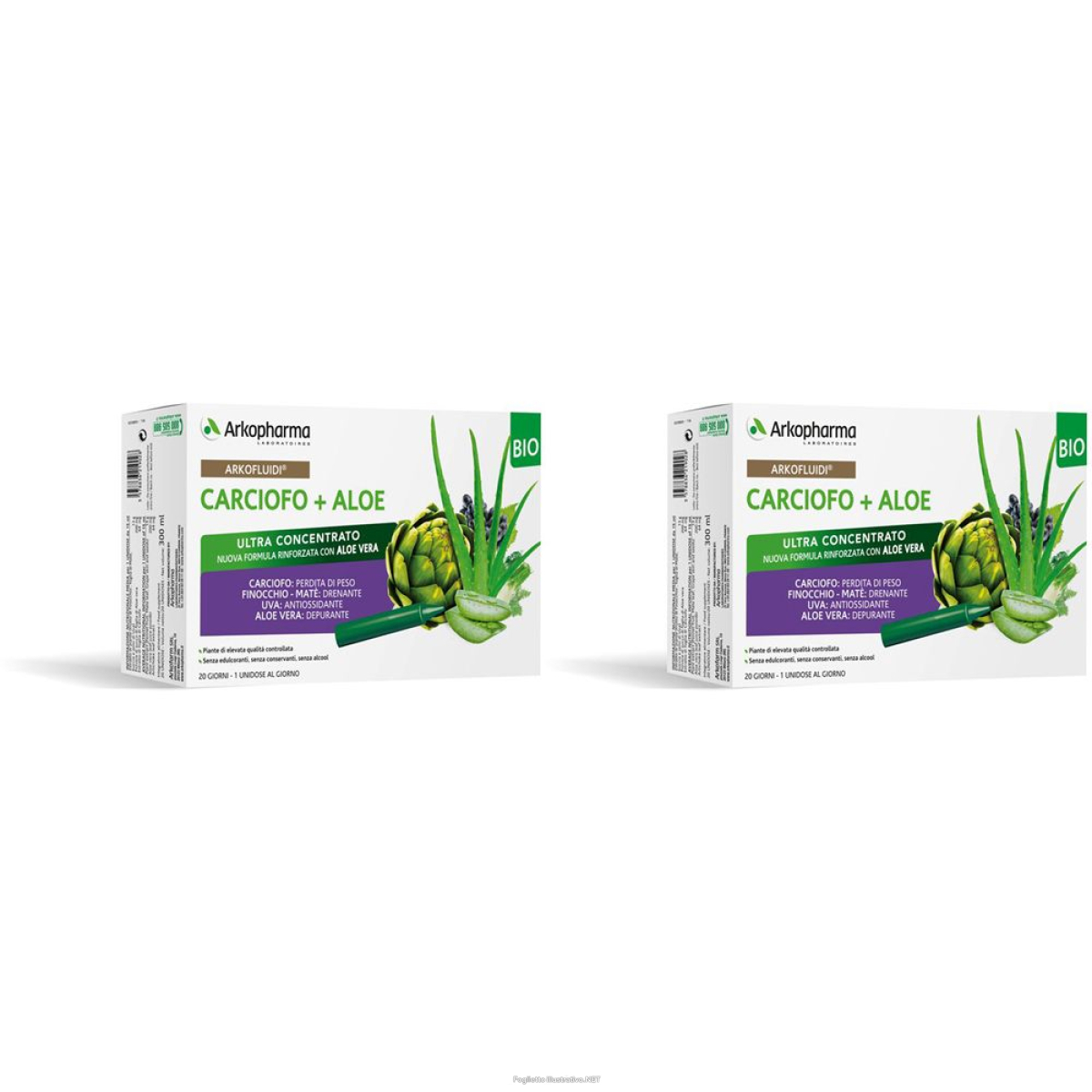 Cerca Offerte di arkofluidi carciofo+aloe vera 20 flaconcini set da 2 2x300 g soluzione e acquista online