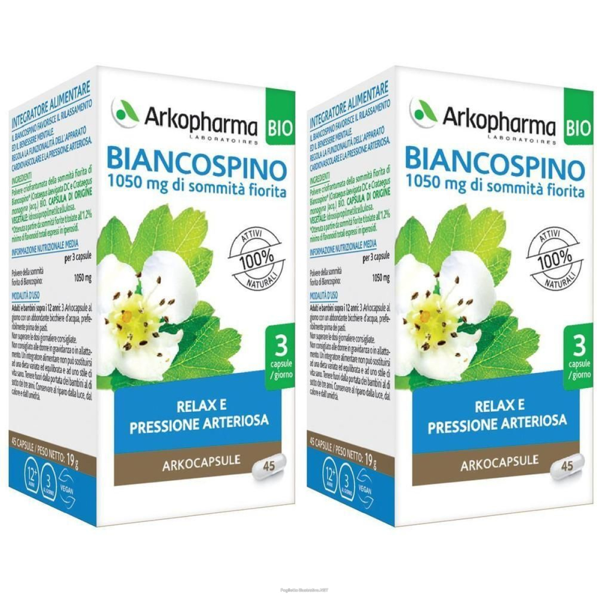 Cerca Offerte di arkopharma arkocapsule biancospino 2x19 g capsule e acquista online