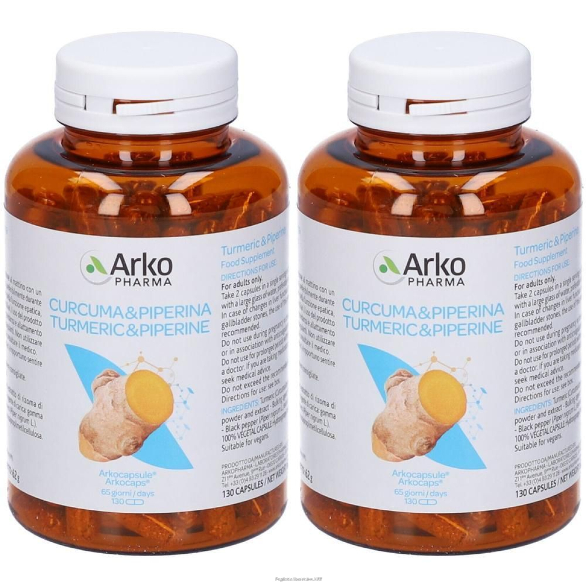 Cerca Offerte di arkopharma arkocapsule curcuma + piperina capsule 2x62 g e acquista online