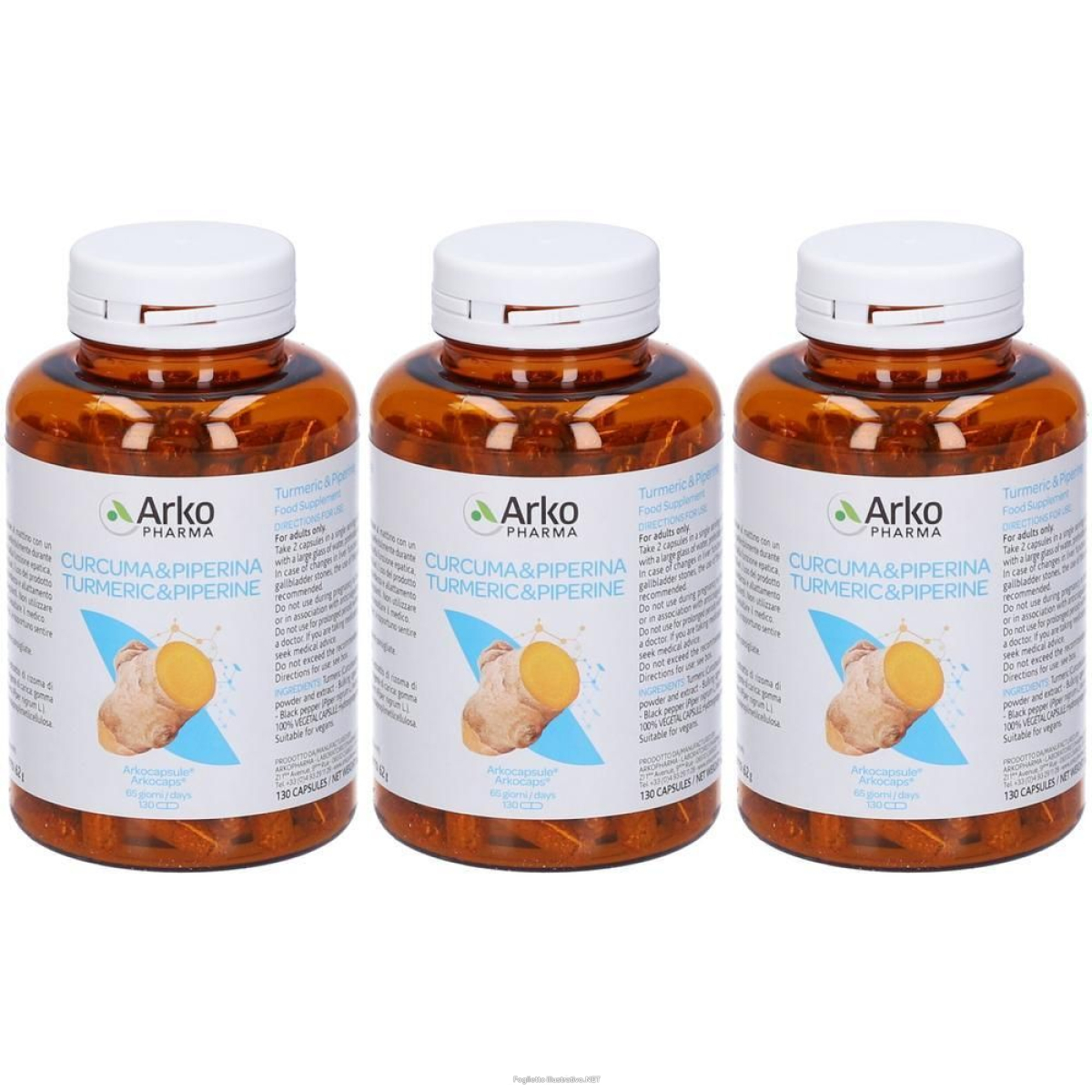 Cerca Offerte di arkopharma arkocapsule curcuma + piperina capsule 3x62 g e acquista online