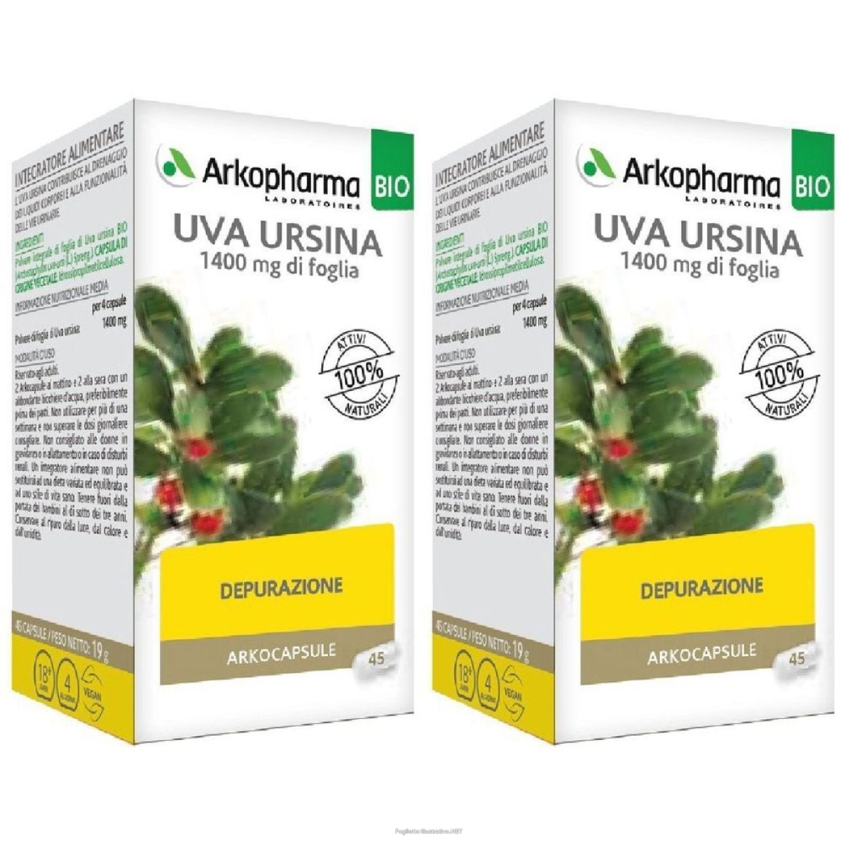 Cerca Offerte di arkopharma arkocapsule® uva ursina set da 2 2x19 g capsule e acquista online