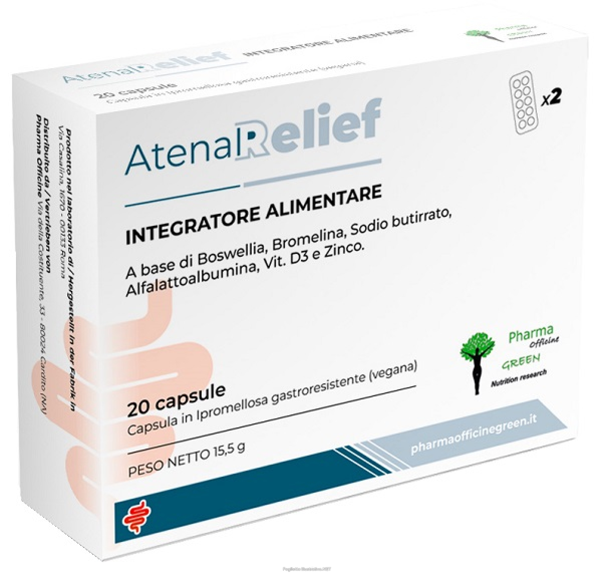 Cerca Offerte di atenarelief integratore per il benessere della mucosa intestinale 20 capsule e acquista online