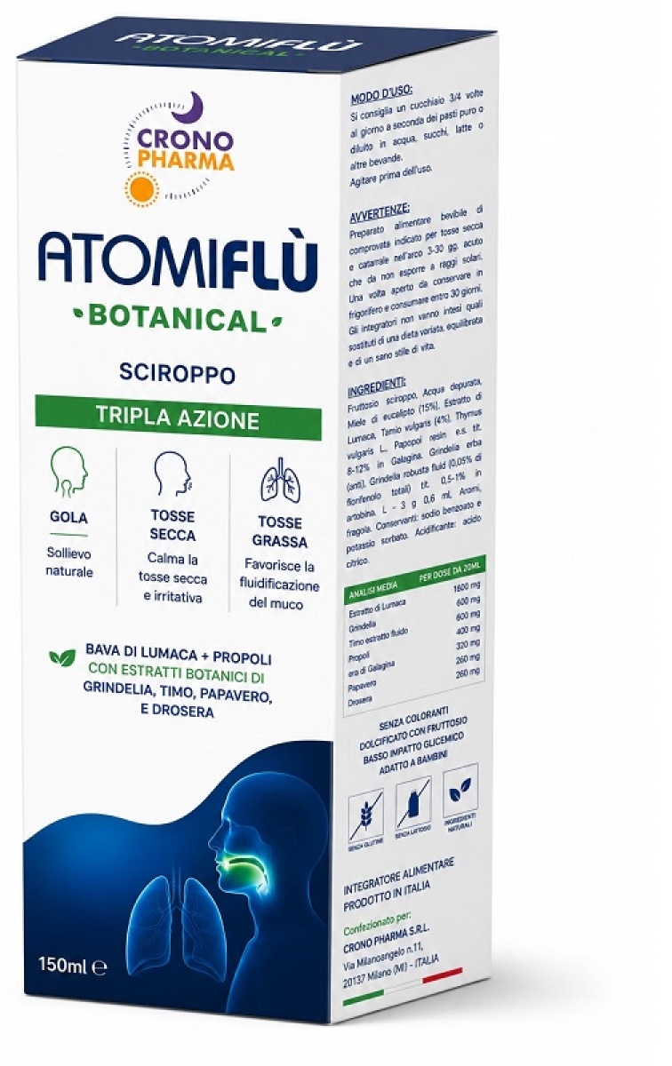 Cerca Offerte di Atomiflu' botanical sciroppo tripla azione 150 ml senza coloranti con fruttosio e acquista online