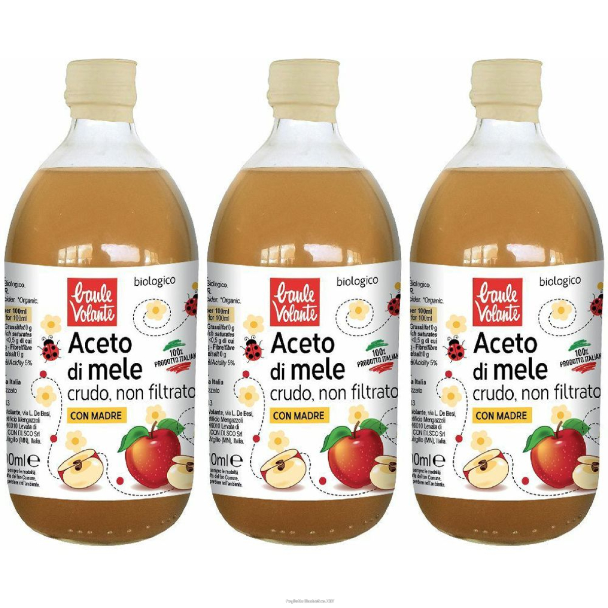 Trova Offerte di baule volante aceto di mele non filtrato bio set da 3 3x500 ml altro e compra online