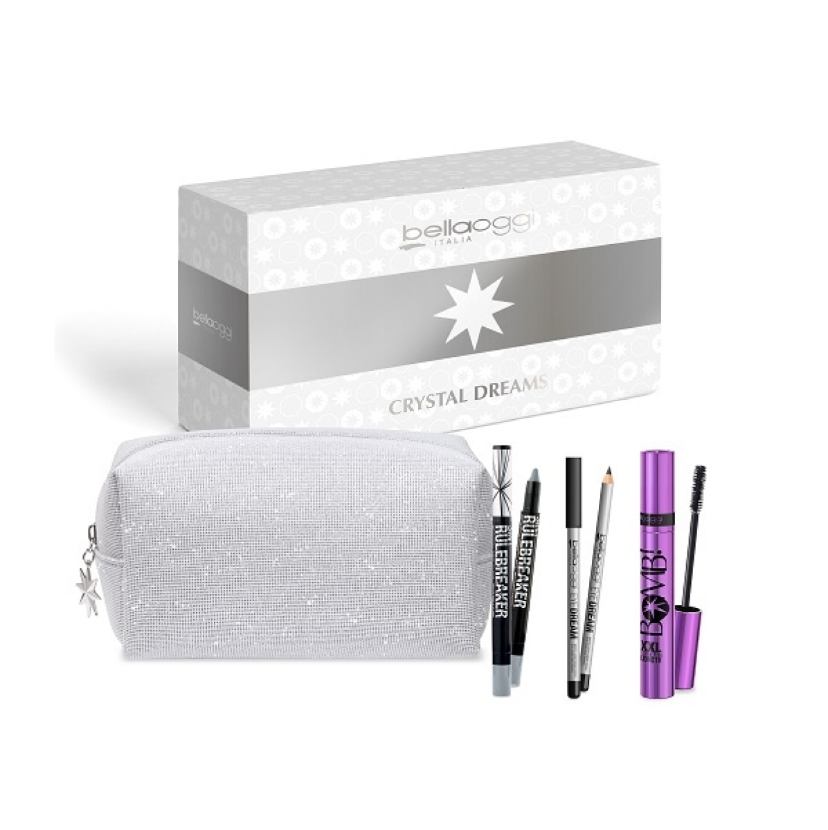 Trova Offerte di Bellaoggi crystal dreams occhi pochette bomb xxl + matita nera glitter + rule breaker 02 e compra online