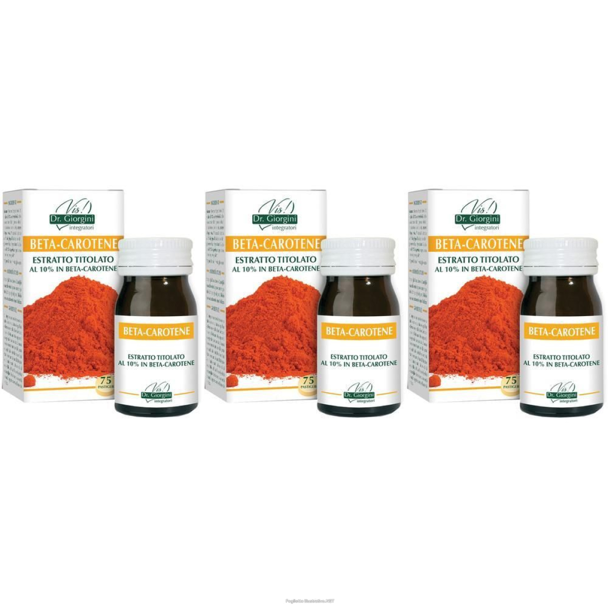 Trova Offerte di beta-carotene estratto titolato 75 pastiglie 3x30 g e compra online