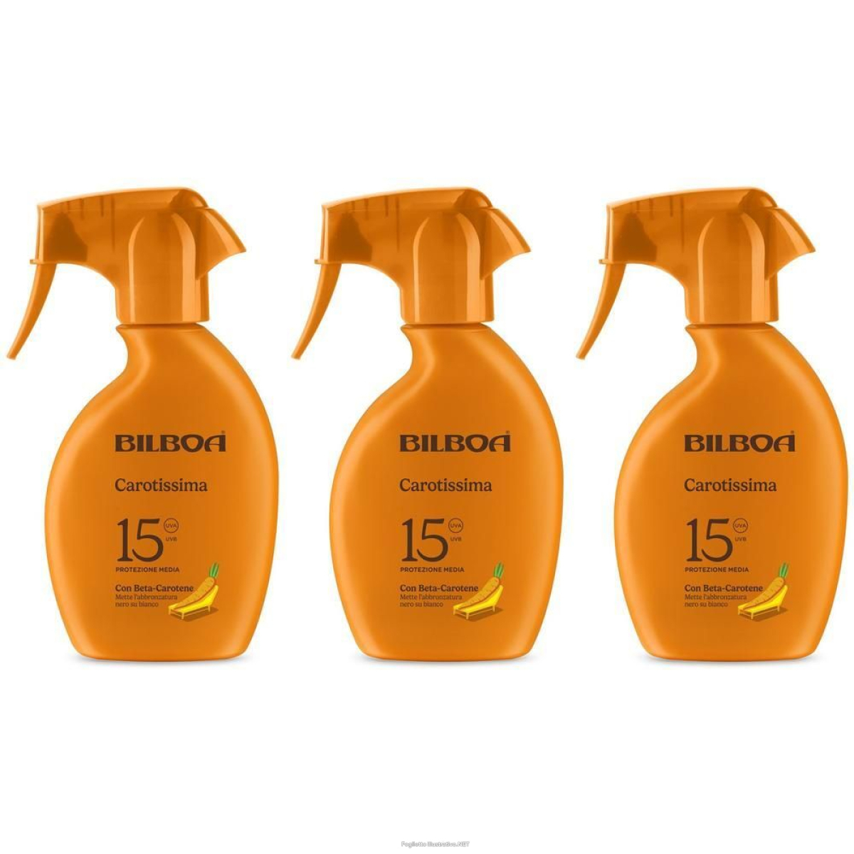 Trova Offerte di bilboa carotissima crema solare trigger spf 15 con beta carotene 3x250 e compra online