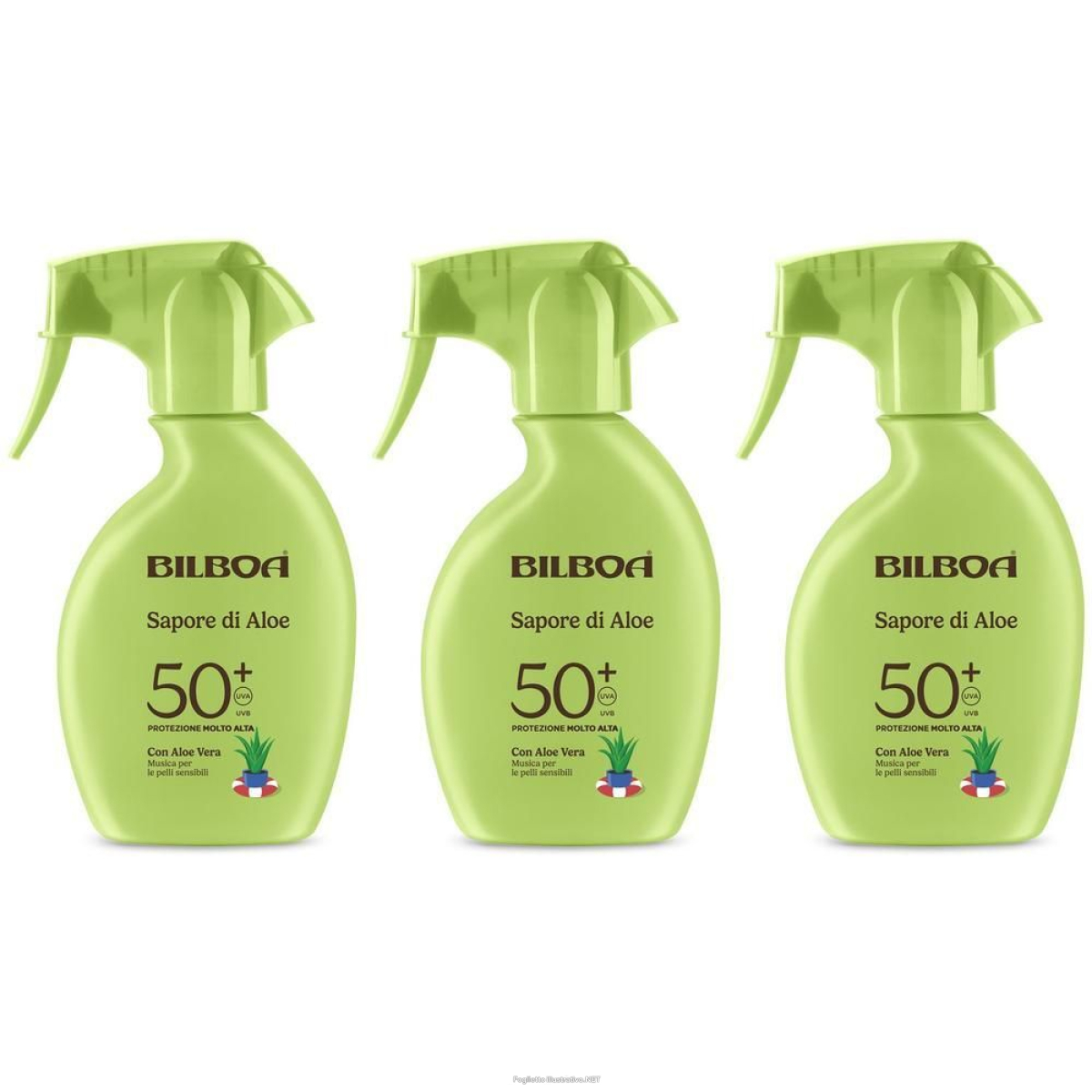 Trova Offerte di bilboa sapore di aloe crema solare trigger spf 50+ con aloe vera 3x250 e compra online