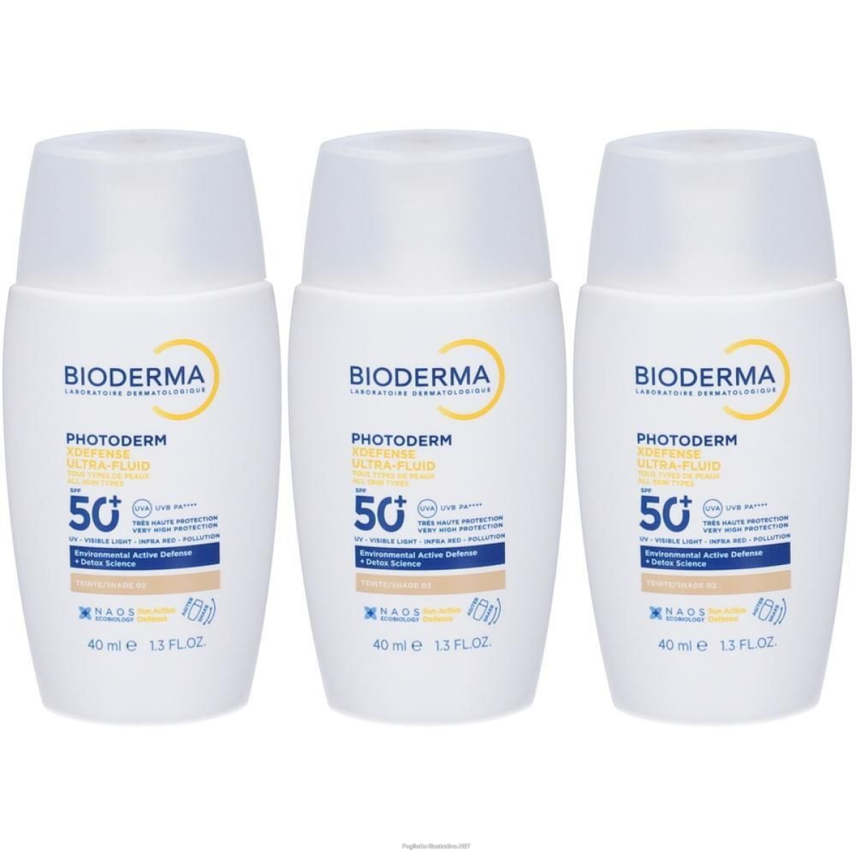 Trova Offerte di bioderma photoderm xdefense ultra-fluid spf50+ tonalità 02 3x40 ml e compra online