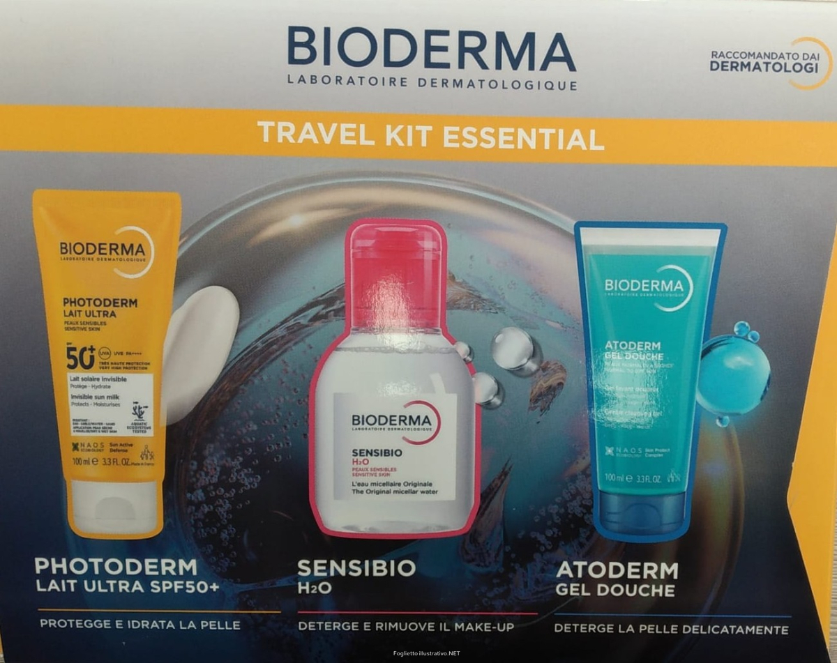 Trova Offerte di bioderma travel kit summer essential 2026 1 sensibio h2o 100 ml + 1 photoderm lait spf50+ 100 ml + 1 atoderm gel douche 100 ml e compra online