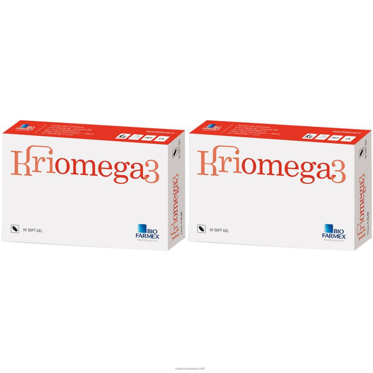 Trova Offerte di biofarmex kriomega3 set da 2 2x30 pz capsule morbide e compra online
