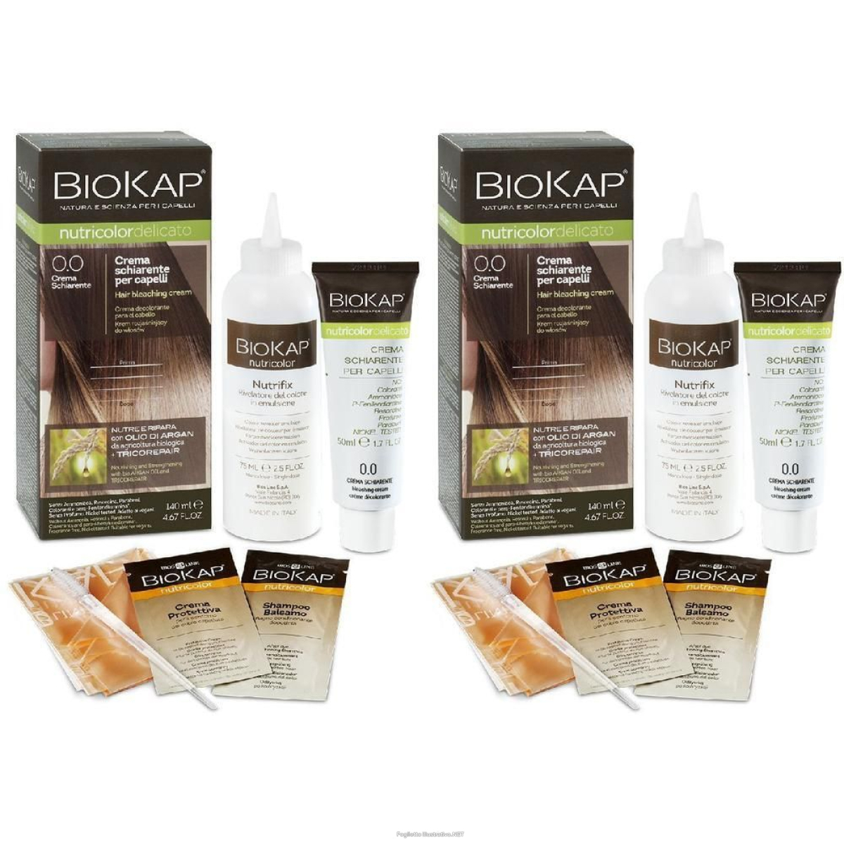Trova Offerte di Biokap Nutricolor 0,0 New Crema Schiarente Tinta Tubo + Flacone 2x140 e compra online