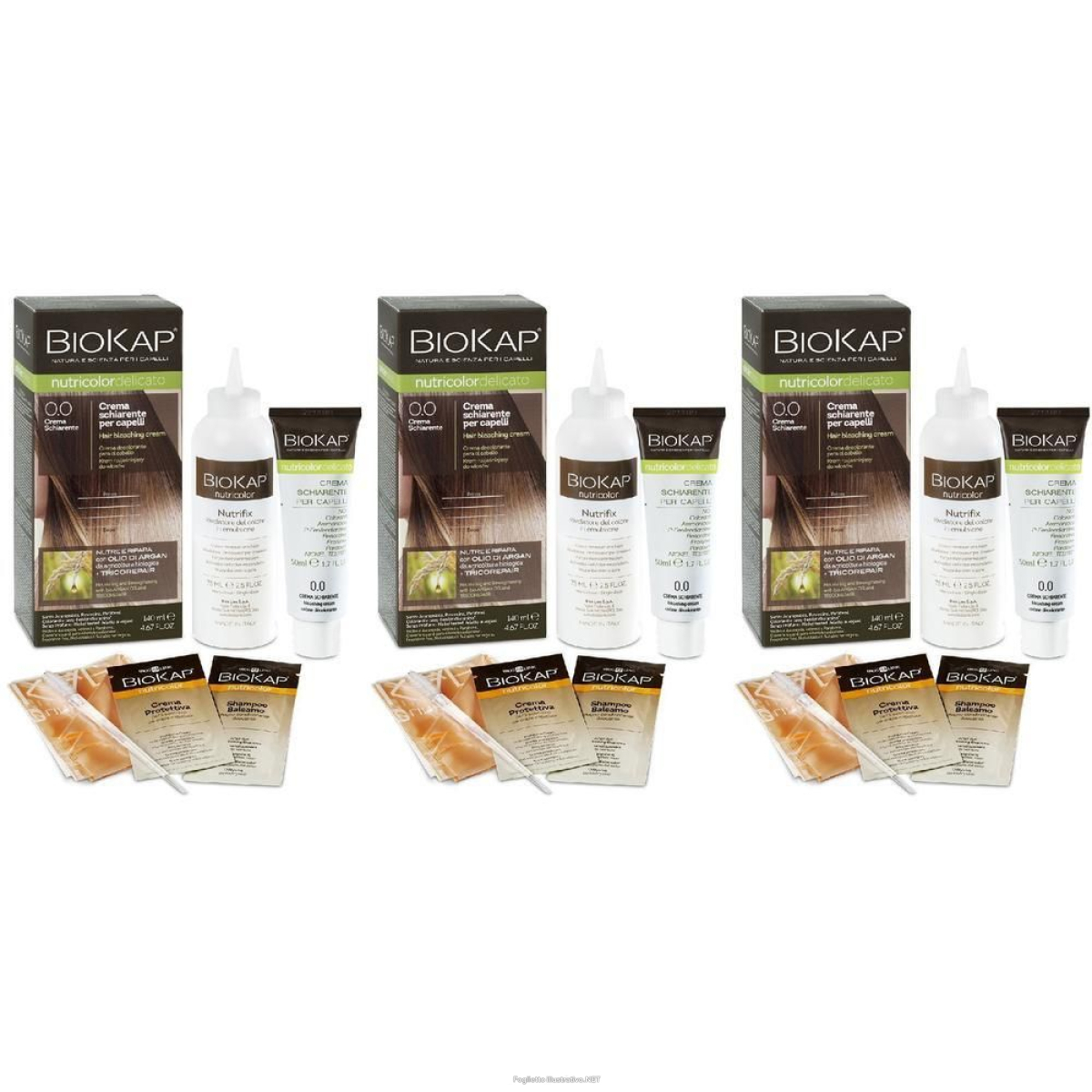 Trova Offerte di Biokap Nutricolor 0,0 New Crema Schiarente Tinta Tubo + Flacone 3x140 e compra online