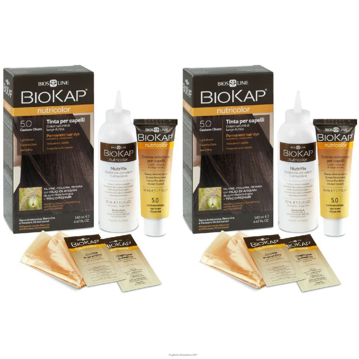 Trova Offerte di biokap nutricolor 7,0 biondo medio tinta tubo + flacone set da 2 2x140 e compra online