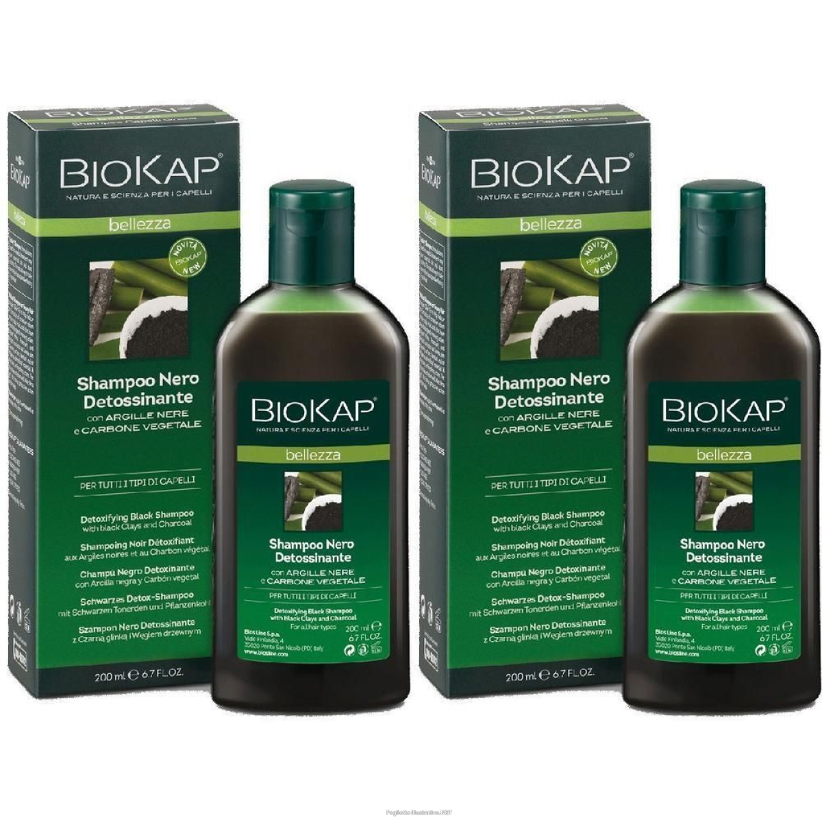 Trova Offerte di biokap shampoo nero detossinante 2x200 ml e compra online