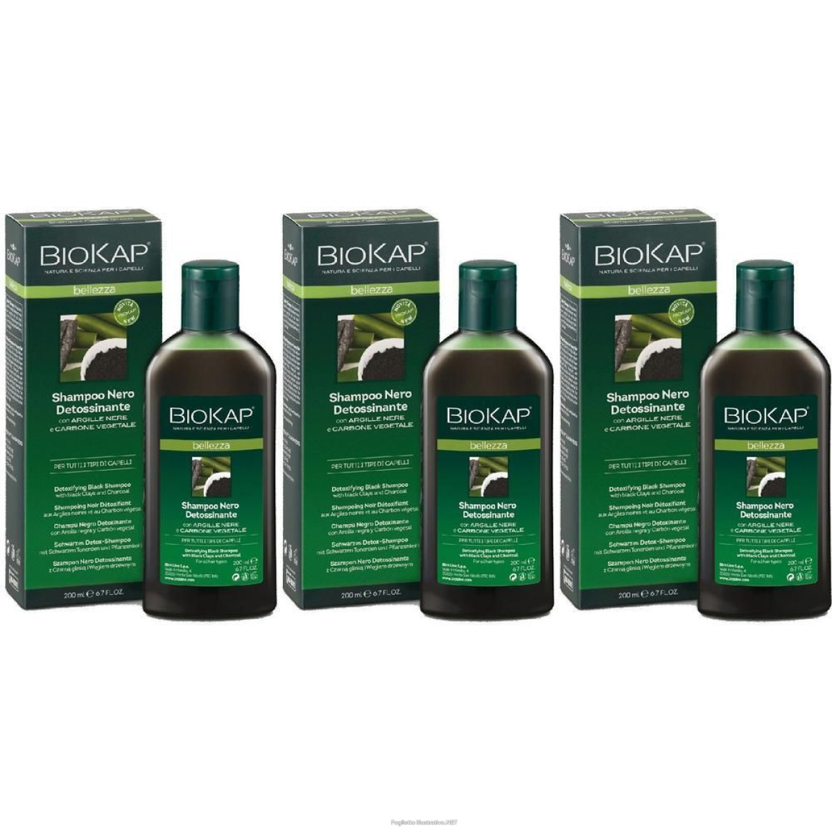 Trova Offerte di biokap shampoo nero detossinante 3x200 ml e compra online