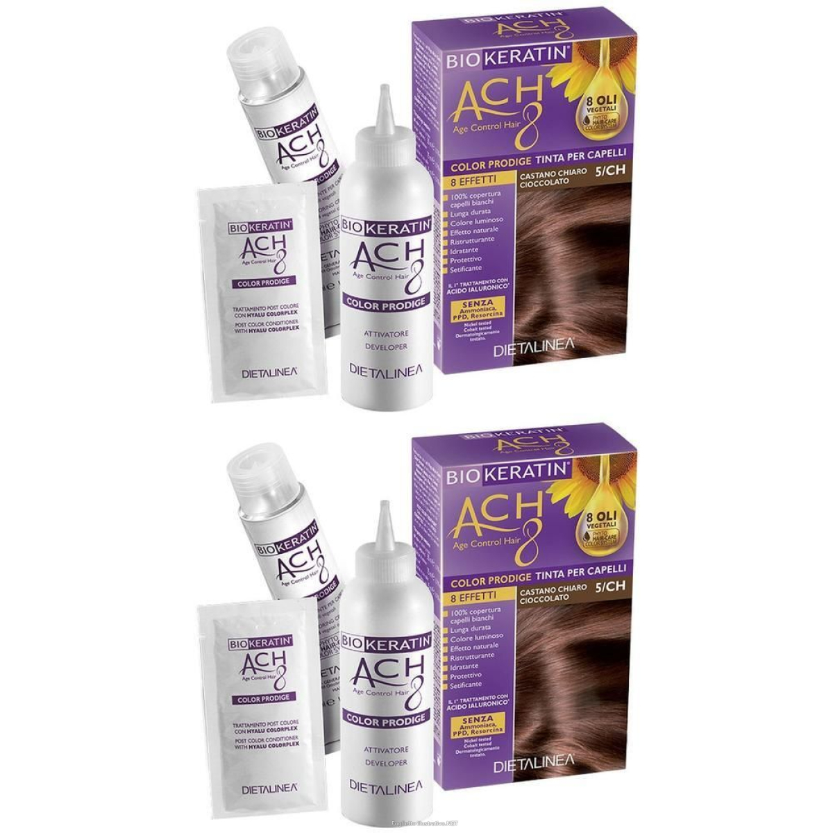 Trova Offerte di biokeratin ach8 color prodige 6/n biondo scuro 2x140 ml e compra online