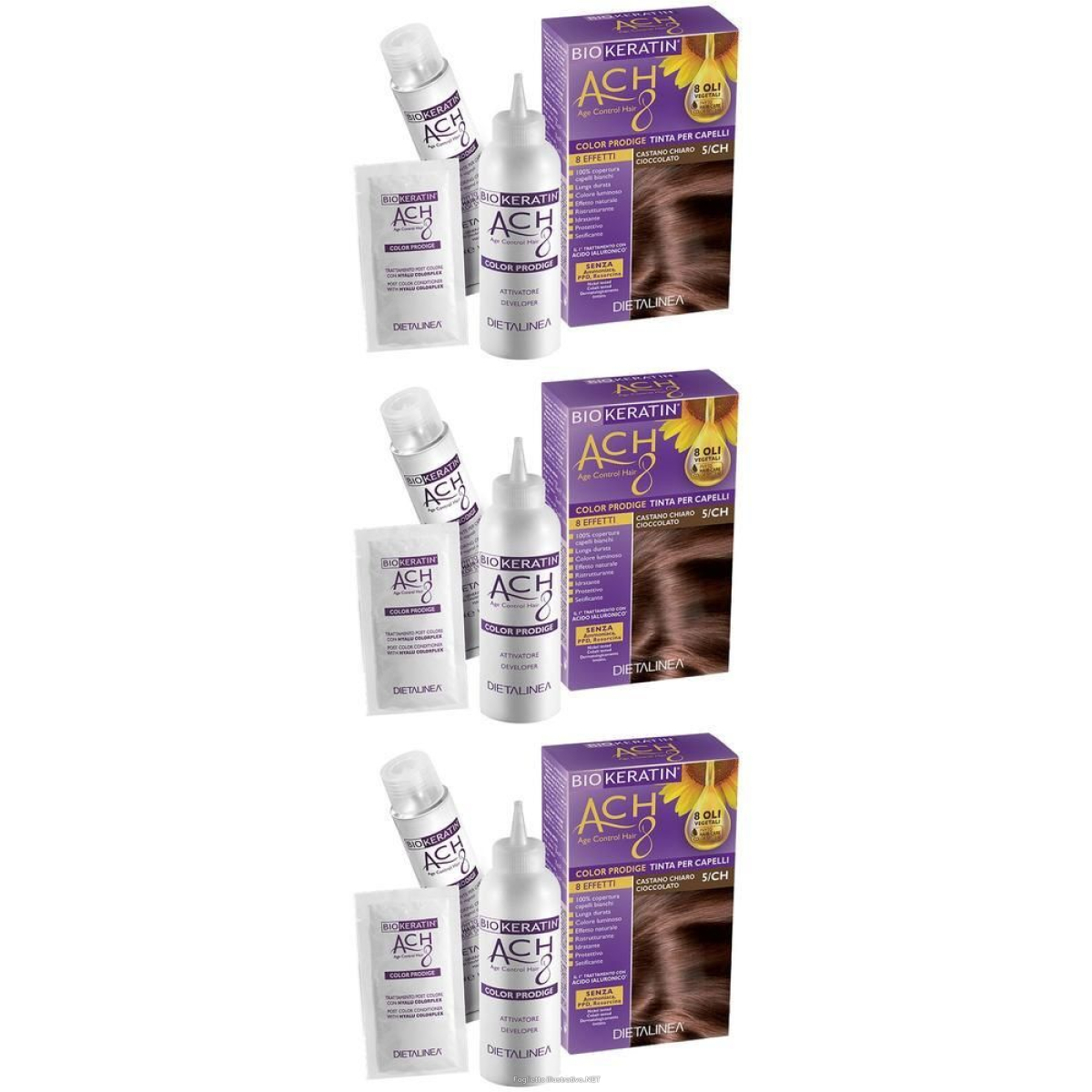 Trova Offerte di biokeratin ach8 color prodige 6/ri biondo scuro rosso intenso 3x140 ml e compra online