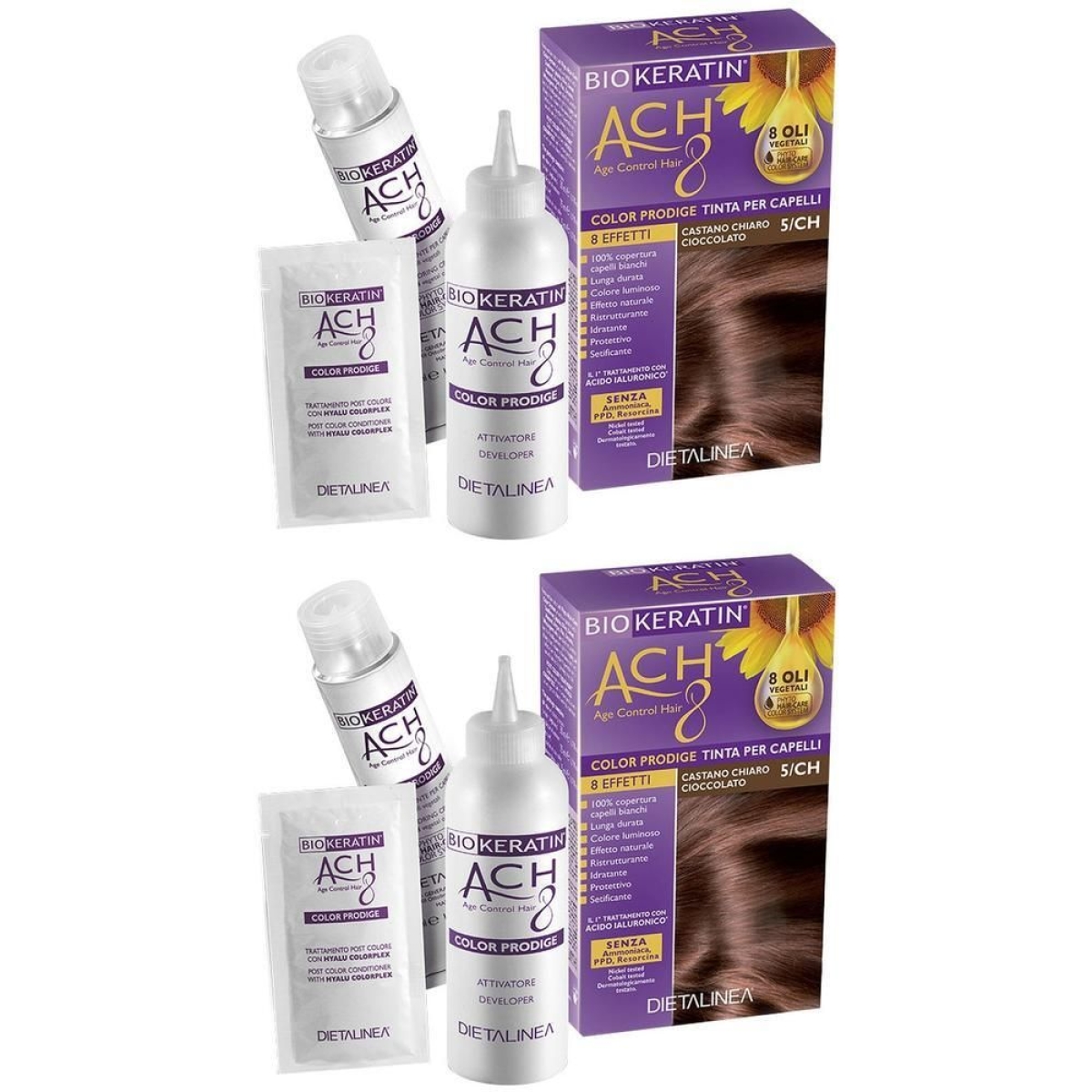Trova Offerte di Biokeratin ach8 color prodige 7/d biondo dorato 2x140 ml e compra online