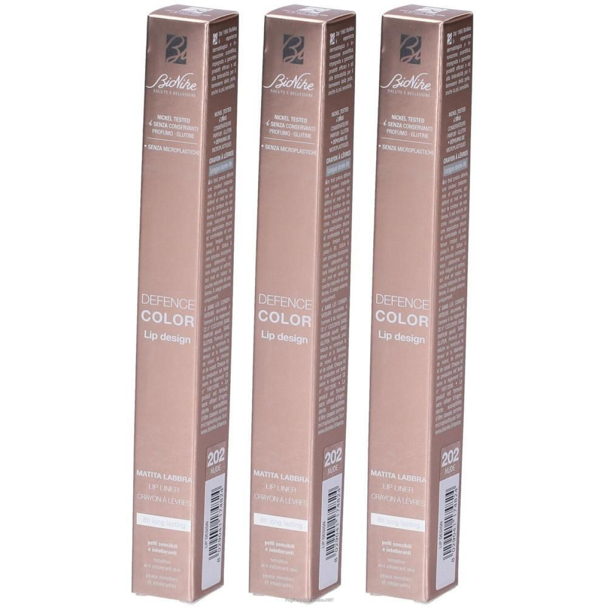 Trova Offerte di bionike defence color lip design matita labbra colore 202 nude 3x1 st e compra online