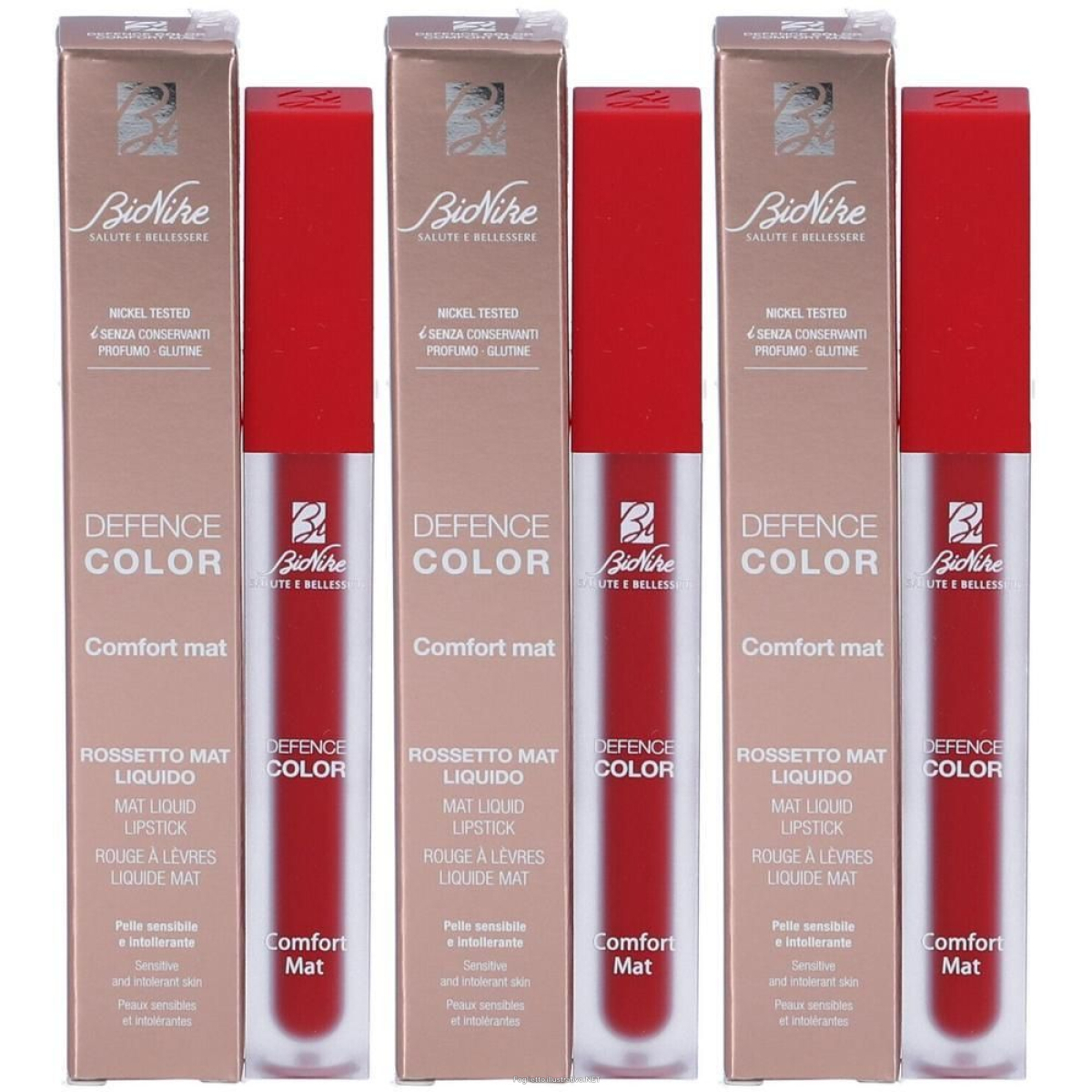 Trova Offerte di bionike defence color rossetto liquido colore 704 rosso vero 3x4,5 ml e compra online