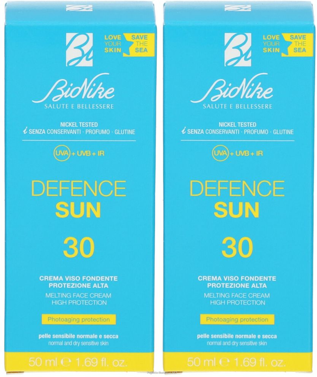 Trova Offerte di bionike defence sun crema viso fondente spf 30 set da 2 2x50 ml e compra online